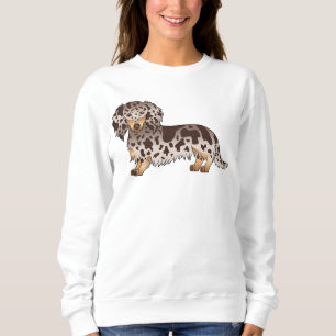 Choklad Och Tanfläckig Långhårig Dachshund Hund T Shirt