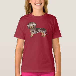 Choklad och Tanfläckig Slätpälsad Dachshund Hund T Shirt