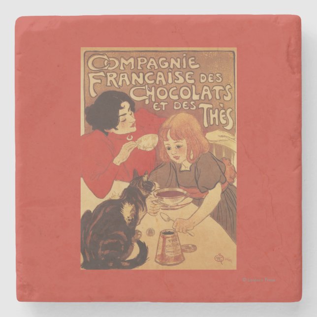 Choklad och TeaCo-mor och dotter Underlägg Sten (Framsidan)