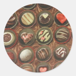 Choklad och tryffel runt klistermärke