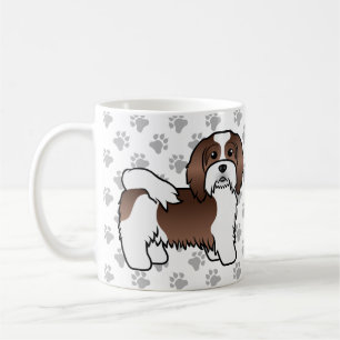 Choklad Och Vit Havanesiskt Söt Tecknad Hund Kaffemugg