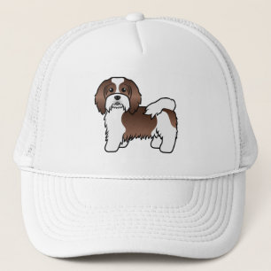 Choklad Och Vit Havanesiskt Söt Tecknad Hund Keps