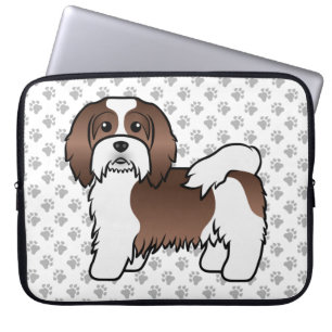 Choklad Och Vit Havanesiskt Söt Tecknad Hund Laptop Fodral