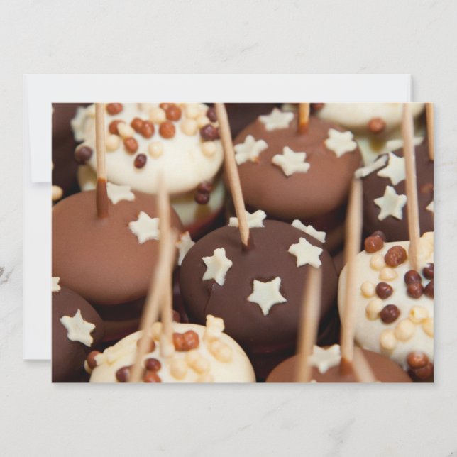 Choklad- och vittårtabollar inbjudningar (Framsida)