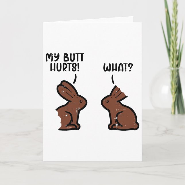 Choklad Påskharar Rolig Kanin Bunny Godis  Kort (Framsida)