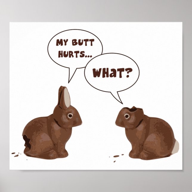 Choklad Påskhare Kanin Butt Ontr Poster (Framsidan)