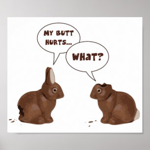 Choklad Påskhare Kanin Butt Ontr Poster