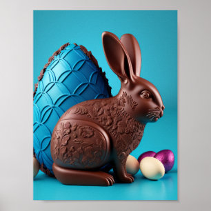 Choklad Påskhare och ägg Poster