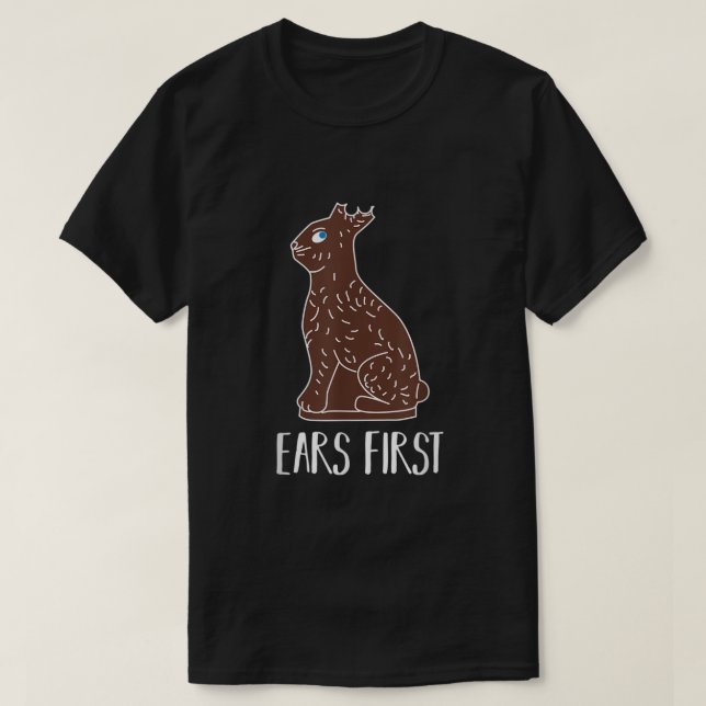 Choklad Påskhare utan Öron Basket Stuffer T Shirt (Design framsida)
