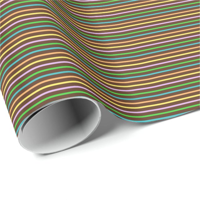 Choklad Pastels Rand 32-Gift Wrapping Papper Presentpapper (Rullad Hörn)