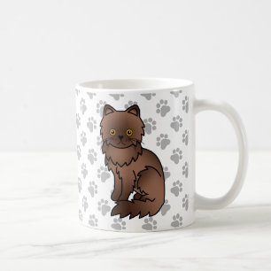 Choklad Persisk Söt Tecknad Katt Illustration Kaffemugg