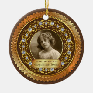 Choklad Photo Guld Copper Commemorative Diamonds C Julgransprydnad Keramik