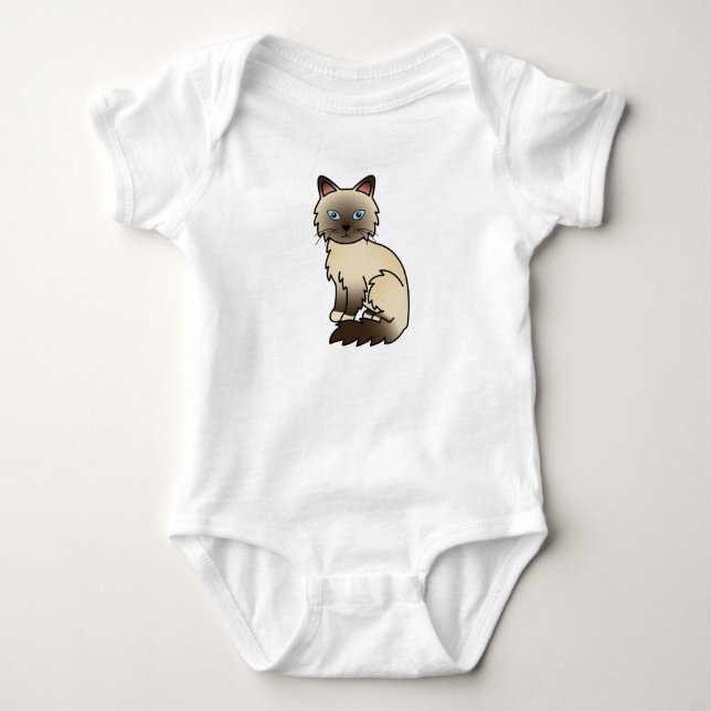 Choklad Point Birman / Ragdoll Katt Tee (Framsida)