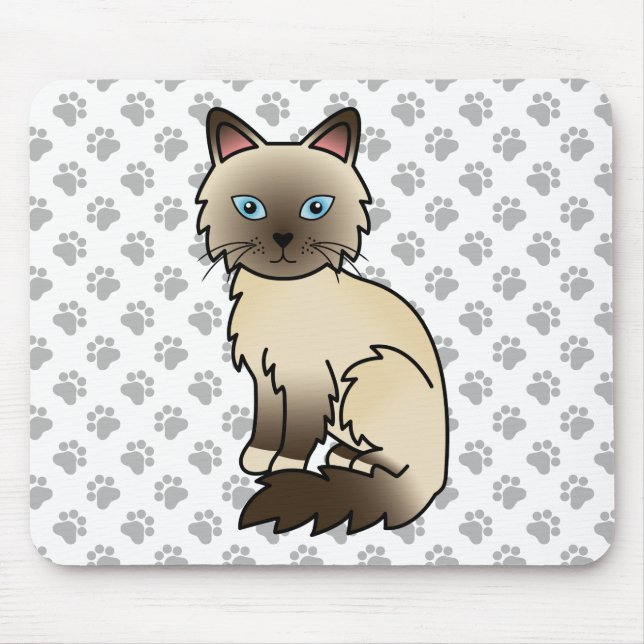 Choklad Point Birman / Ragdoll Söt Katt & Tass Musmatta (Framsidan)