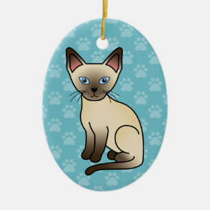 Choklad Point Siamese Raskatt Illustration Julgransprydnad Keramik