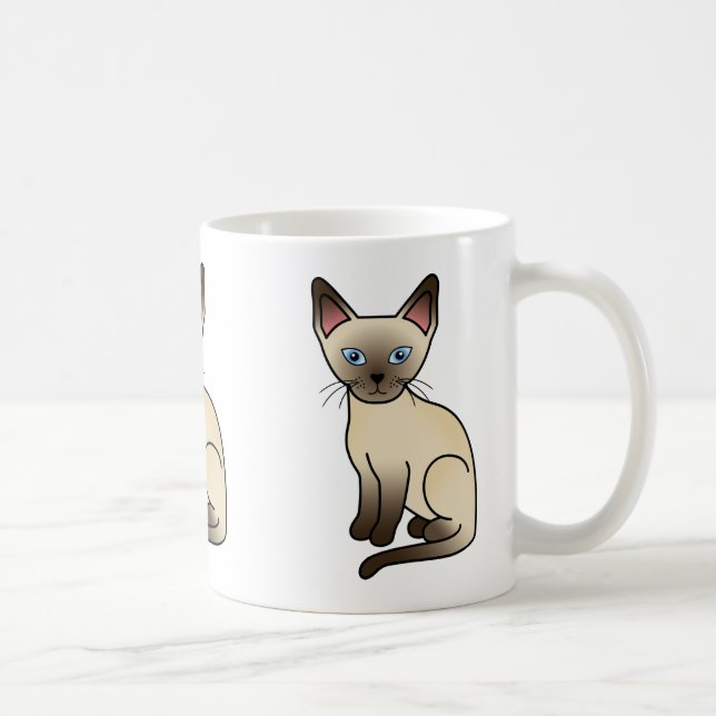 Choklad Point Siamese Raskatt Illustration Kaffemugg (Höger)