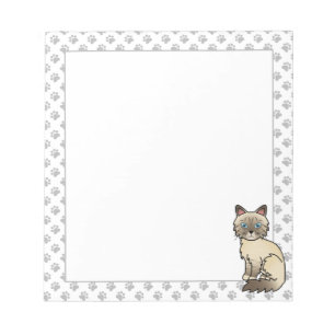 Choklad Point Tabby Birman / Ragdoll Katt & Klor Anteckningsblock