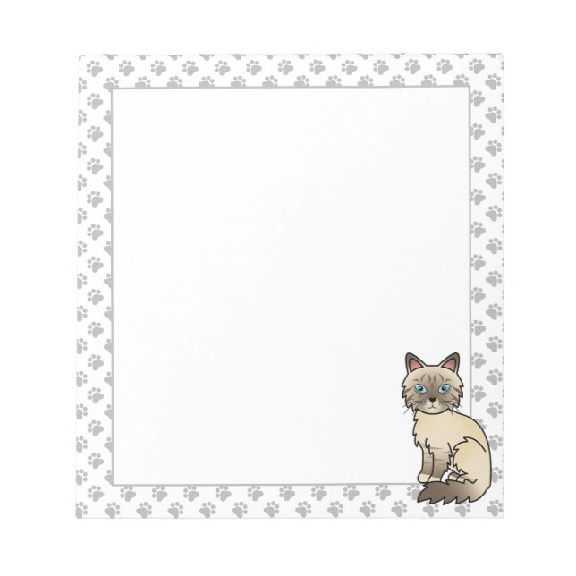 Choklad Point Tabby Birman / Ragdoll Katt & Klor Anteckningsblock (Framsida)