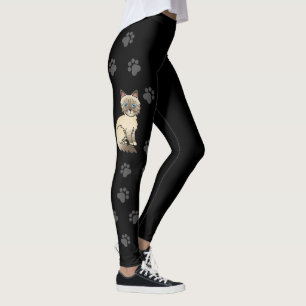 Choklad Point Tabby Birman / Ragdoll Katt & Klor Leggings