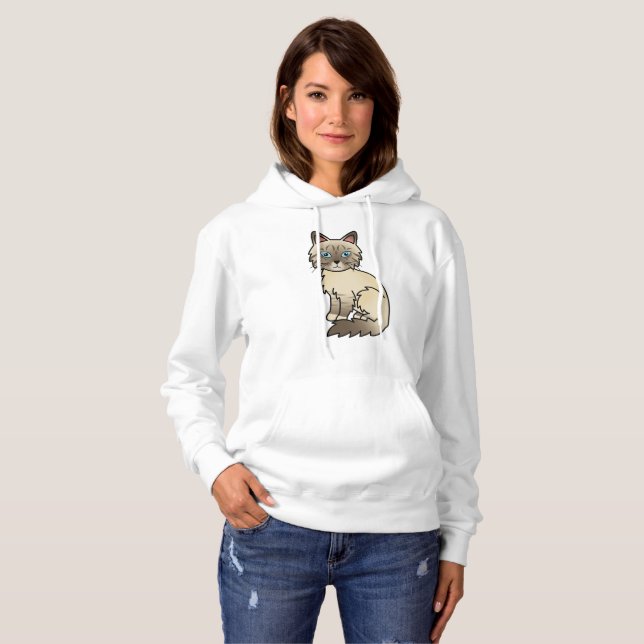 Choklad Point Tabby Birman / Ragdoll Söt Katt T Shirt (Hel framsida)