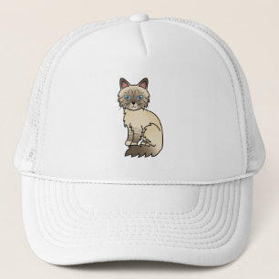 Choklad Point Tabby Birman / Ragdoll Tecknad Katt Keps