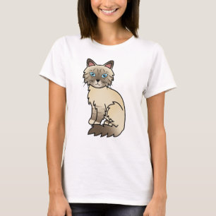Choklad Point Tabby Birman / Ragdoll Tecknad Katt T Shirt