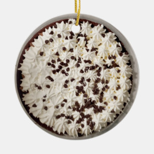 Choklad Pudding Paj och Whipped Cream jul Julgransprydnad Keramik