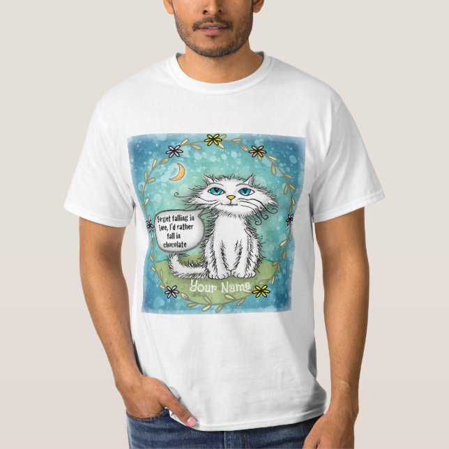 Choklad Raggete Katt T Shirt (Framsida)