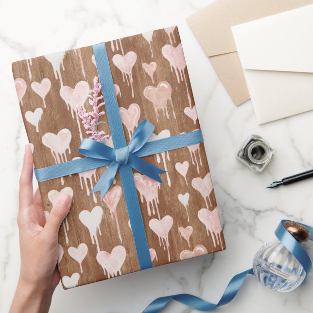 Choklad Rosabränd Rosa Kräm Hjärtan Alla Hjärtans  Presentpapper (Gifting)