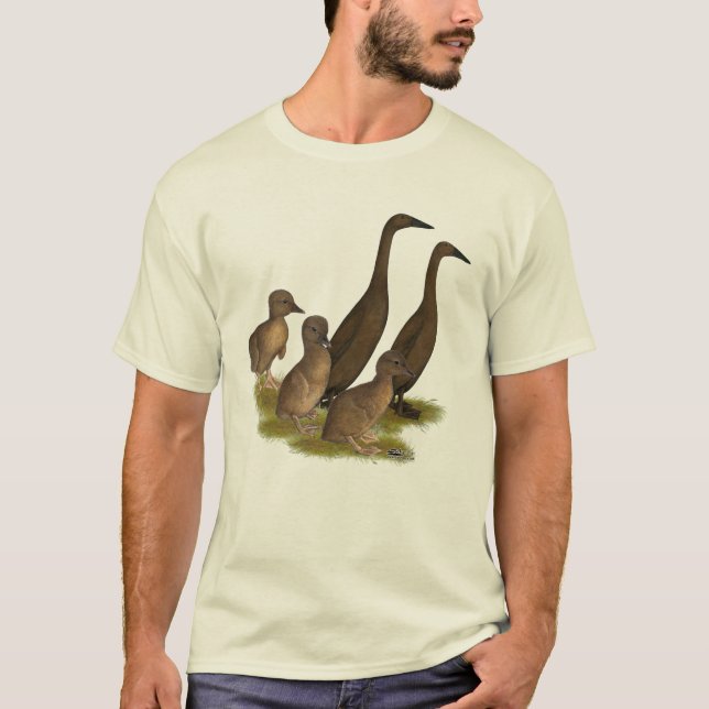 Choklad Runner Anka Familj T Shirt (Framsida)