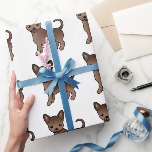 Choklad Slät Päls Chihuahua Söt Hund Mönster Presentpapper