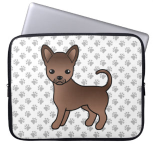 Choklad Slät Päls Chihuahua Tecknad Hund & Tassar Laptop Fodral