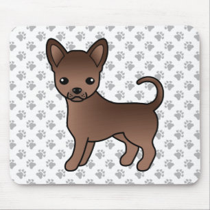 Choklad Slät Päls Chihuahua Tecknad Hund & Tassar Musmatta