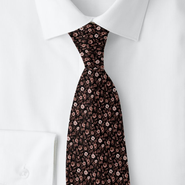 Choklad Små Blommor Slips (Skapare uppladdad)