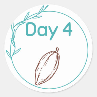 Choklad-smaksats Dag 4 Runt Klistermärke