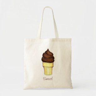 Choklad Soft  Ice Cream Cone Sweet Tote Tygkasse