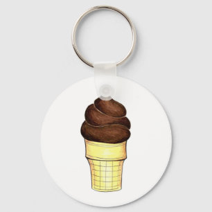 Choklad Soft Swirl Ice Cream Cone Foodie Nyckelring