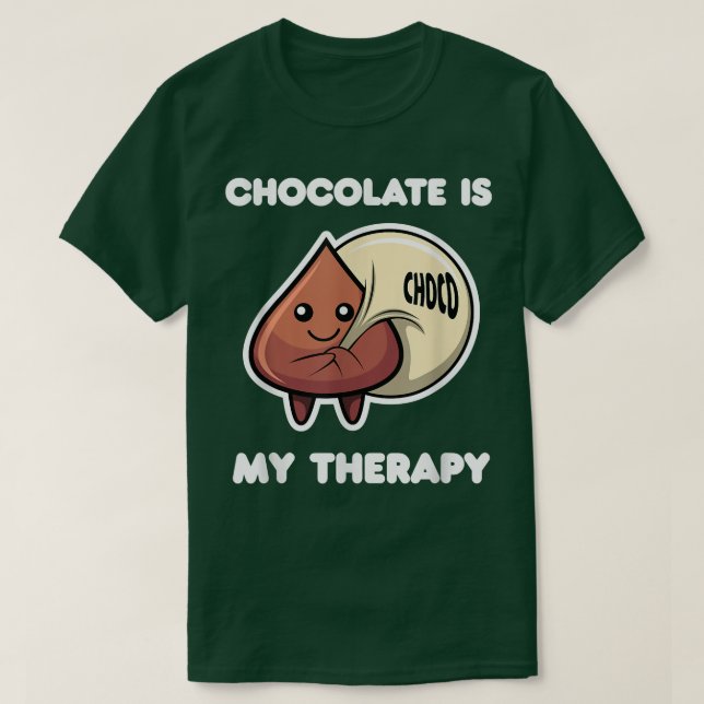 Choklad som terapi Ironiskt utläggande choklad Äls T Shirt (Design framsida)