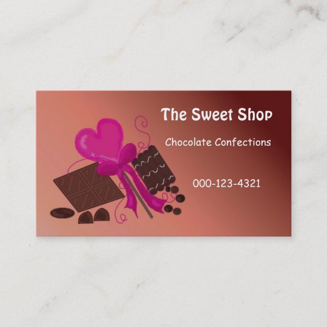 Choklad Söt Butik Visitkort (Framsida)