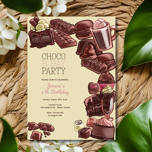 Choklad, söt födelsedagsfest inbjudningar (Skapare uppladdad)