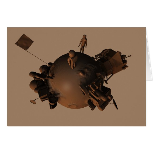 Choklad Space 4-kort Hälsningskort (Framsidan Horizontal)