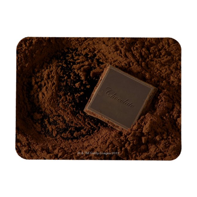 Choklad Square in Chocolate Powder Magnet (Horisontell)