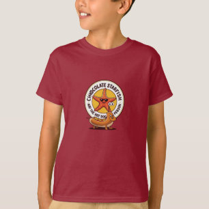 Choklad Starfish and Hett Hund Tecknad T-Shirt