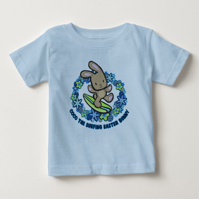 Choklad Surfing Påskhare Spädbarn Tees T Shirt (Framsida)