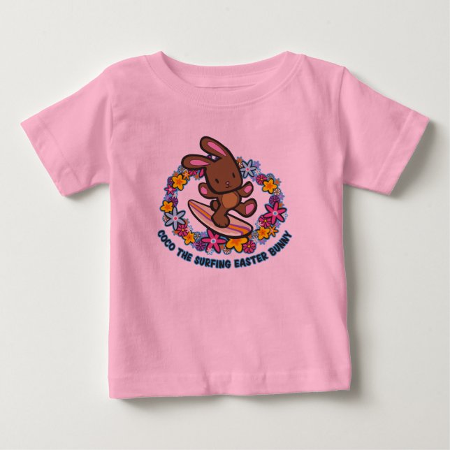 Choklad Surfing Påskhare Spädbarn Tees Tröja (Framsida)