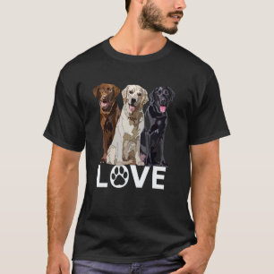 Choklad Svart Gul Labb Kärlek Labrador Retriever T Shirt