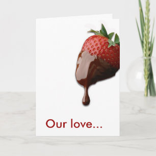 Choklad täckt kärlekvalentinkort helgkort