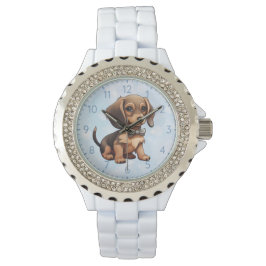 Choklad & Tan Dachshund Armbandsur