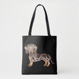 Choklad & Tan Dapple Kort hår Dachshund Hund Tygkasse