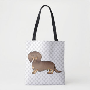 Choklad & Tan Långhårig Dachshund Hund & Tassar Tygkasse